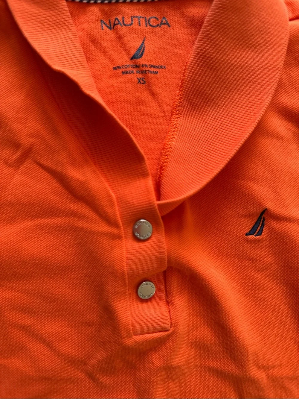 Nautica Orange Short Sleeve Polo Top with Embroidered Logo
